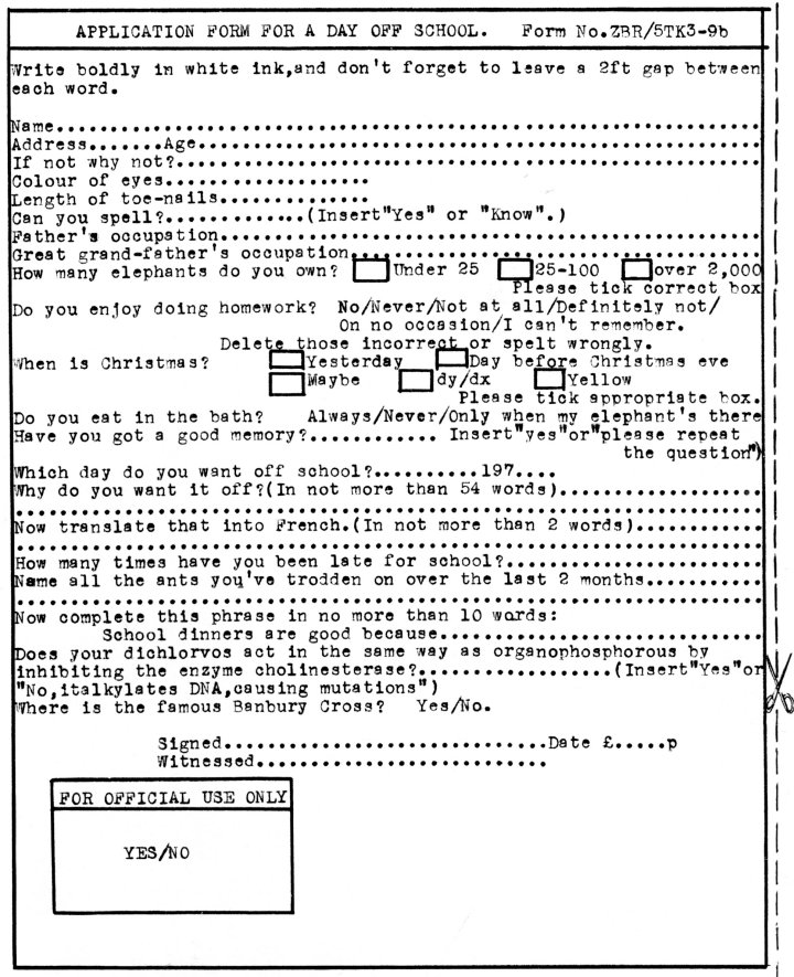 Day Off - Application Form
